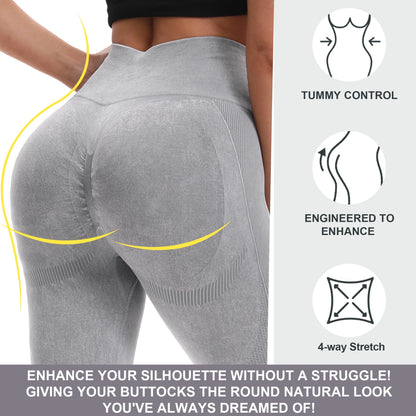 2 Pack High Waisted Sexy Butt Lifting Yoga Leggings