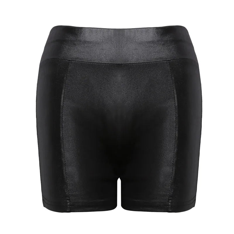 Women's Shorts Shiny Elastic High Waist