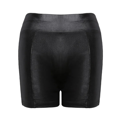 Women's Shorts Shiny Elastic High Waist