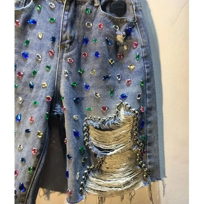 Short Pants High Waist Jeans Hole Shorts