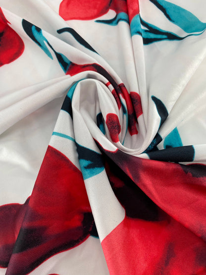 Flower Print  Plus Size Women's Dress