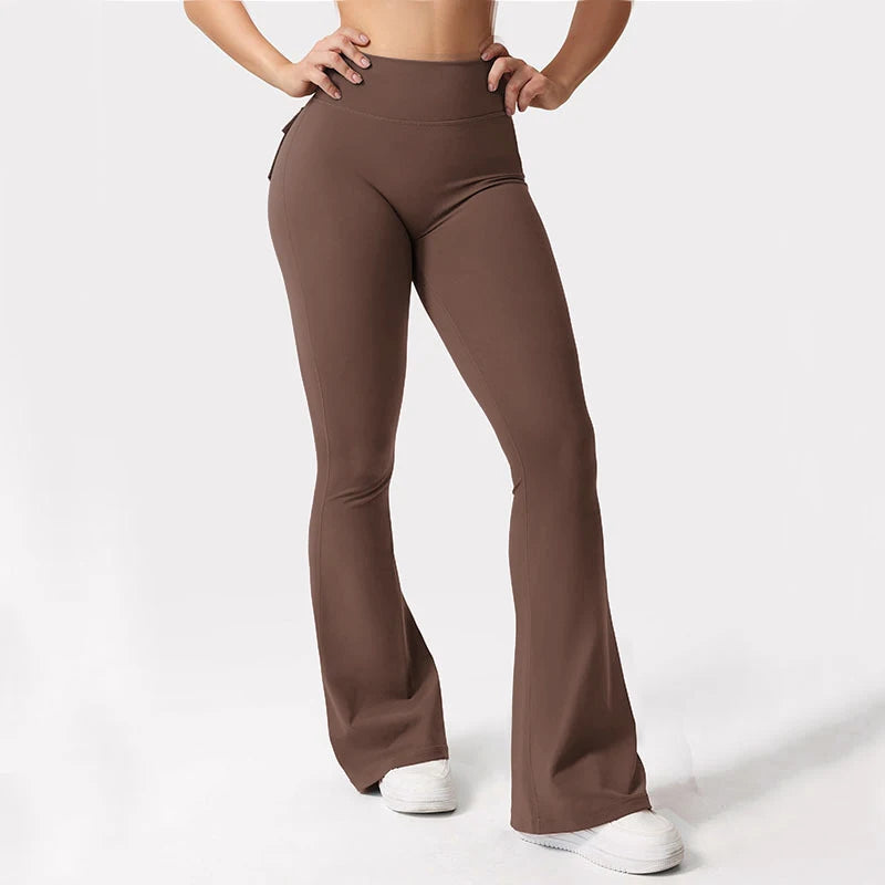 Yoga Flare Trousers, High-Waisted