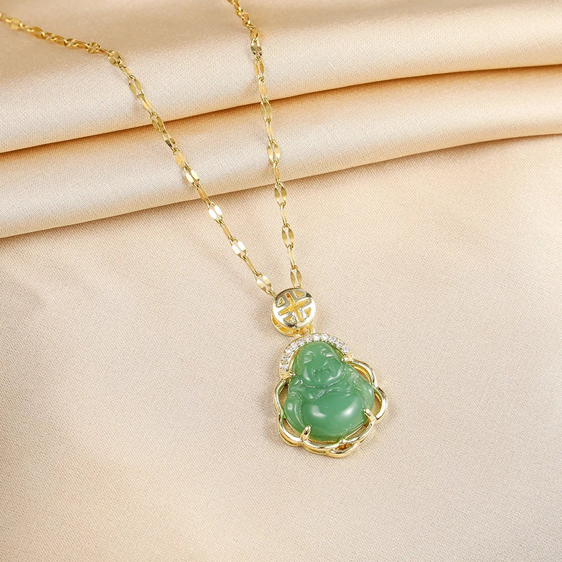 Green Zircon Crystal Pendant