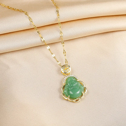 Green Zircon Crystal Pendant