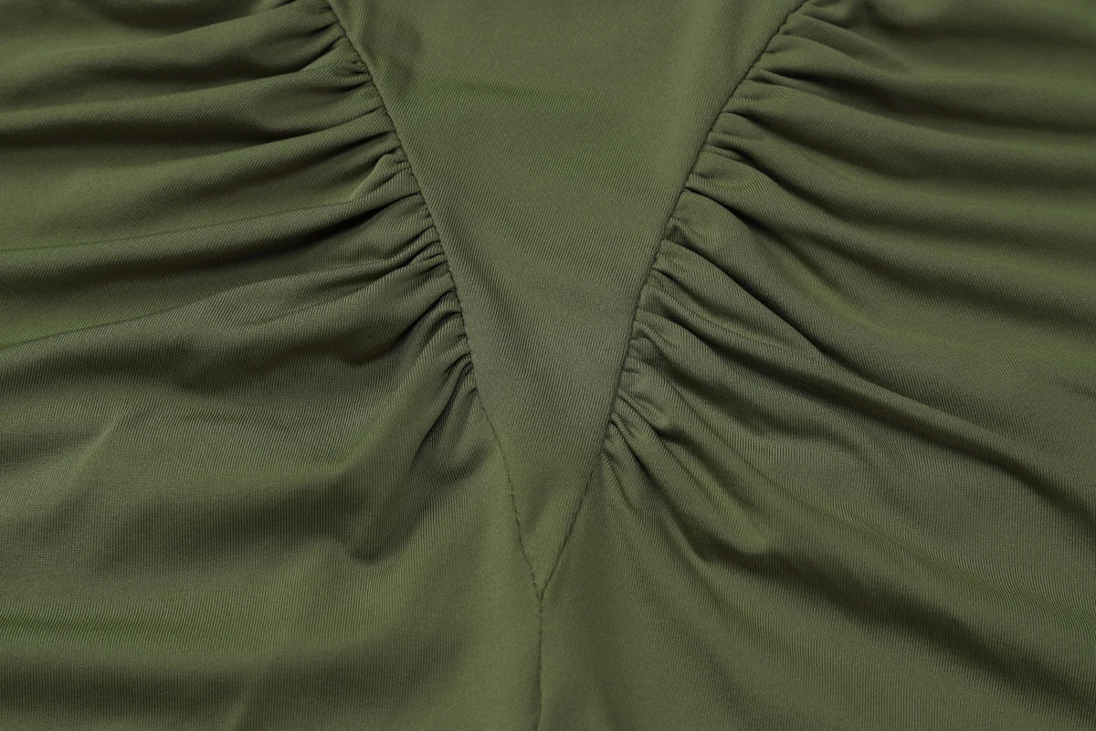Long Sleeve Draped Sexy Bodycon Maxi Dress