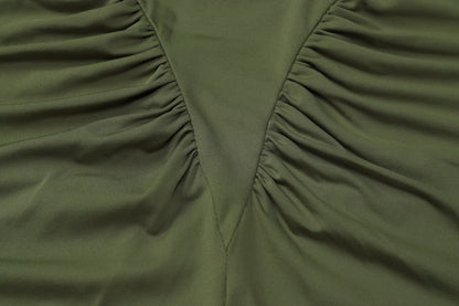 Long Sleeve Draped Sexy Bodycon Maxi Dress