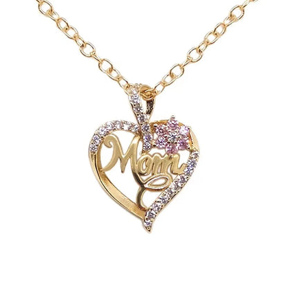 Gold-Plated Mom Heart Necklace