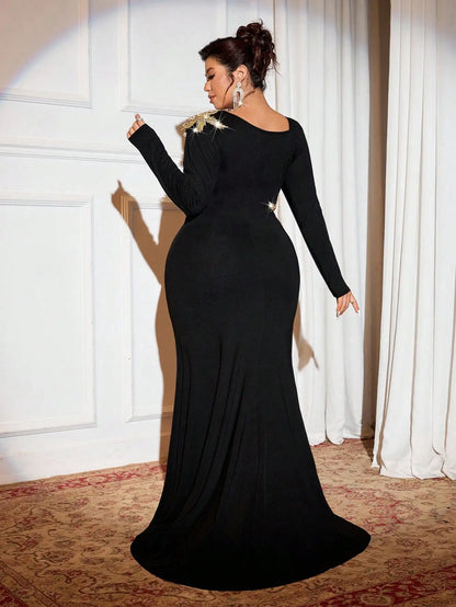 Black Long Sleeve Mermaid Dress