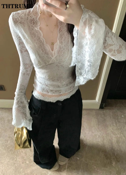Sexy V-Neck Sheer T-Shirts