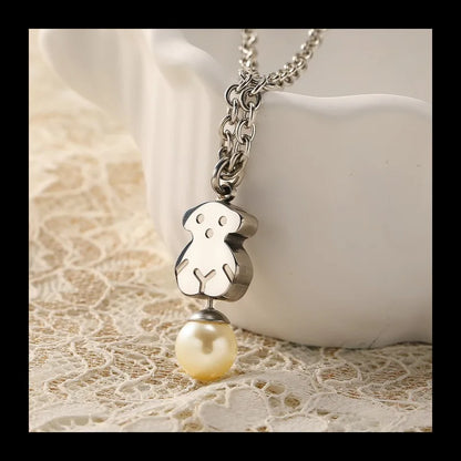 Bear Bracelet Stud Earrings Necklace Set,