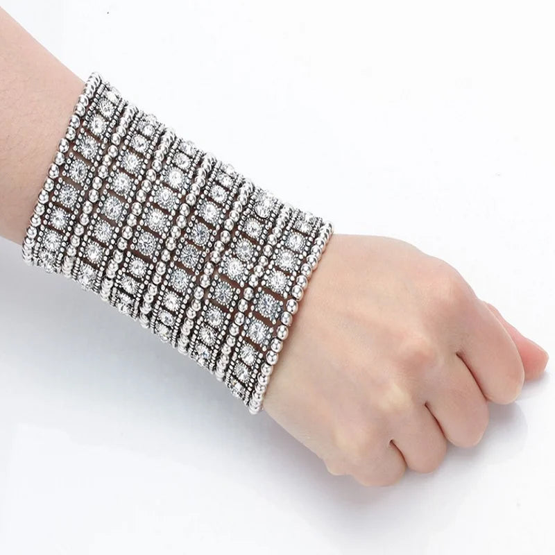 Multilayer stretch cuff bracelet