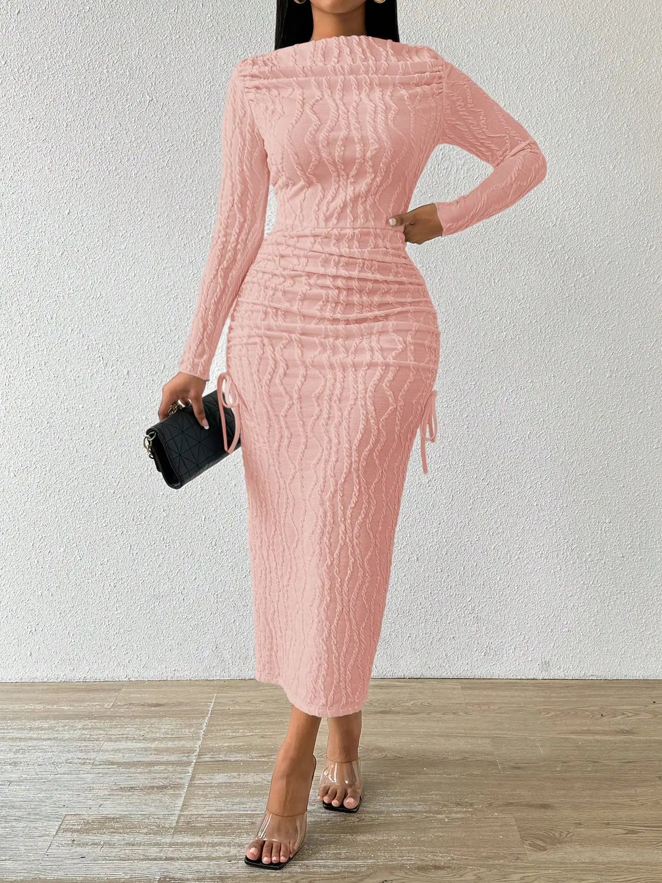 Lady Boat Neck White Dress