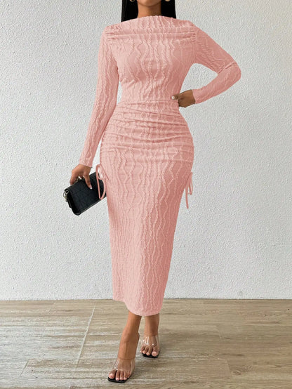 Lady Boat Neck White Dress