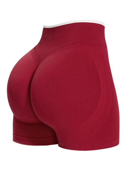 Seamless Color Lock Yoga Shorts, High Waist
