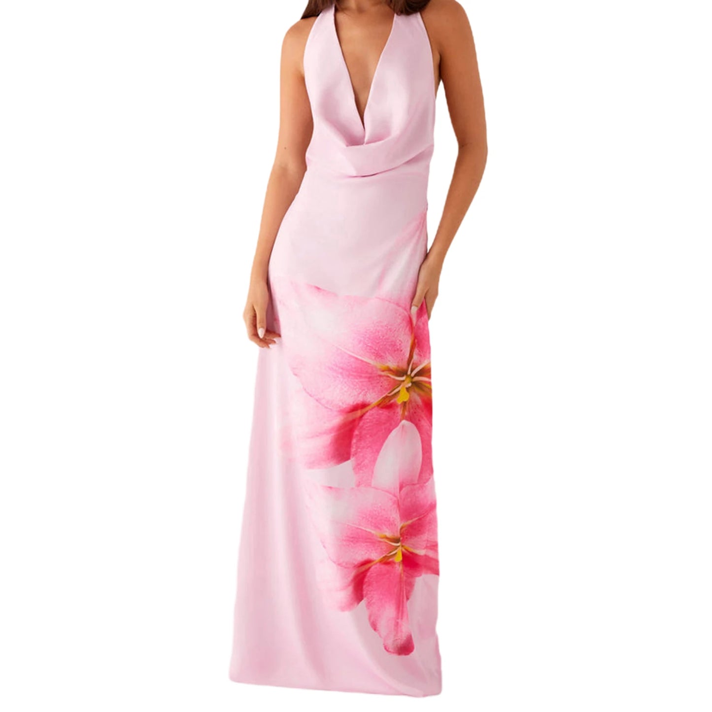 Elegant Floral Sleeveless Maxi Dress