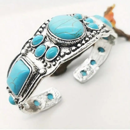 Retro Bohemian Natural Turquoise Bracelet