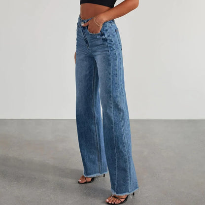 Retro High Waist Straight Leg Jeans