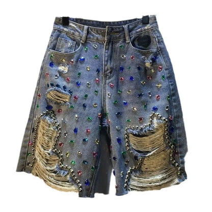 Short Pants High Waist Jeans Hole Shorts