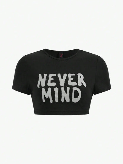 NEVER MIND Crop Top Tee