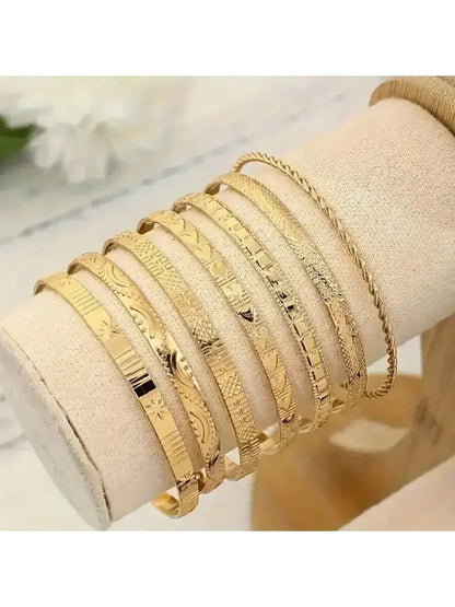 7-piece Metal Bead Decorative Bracelet