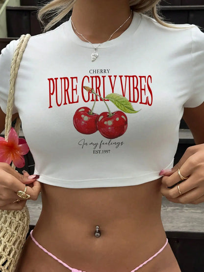 Black Crop Short Sleeve T-Shirt