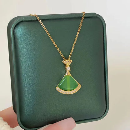 Green Zircon Crystal Pendant