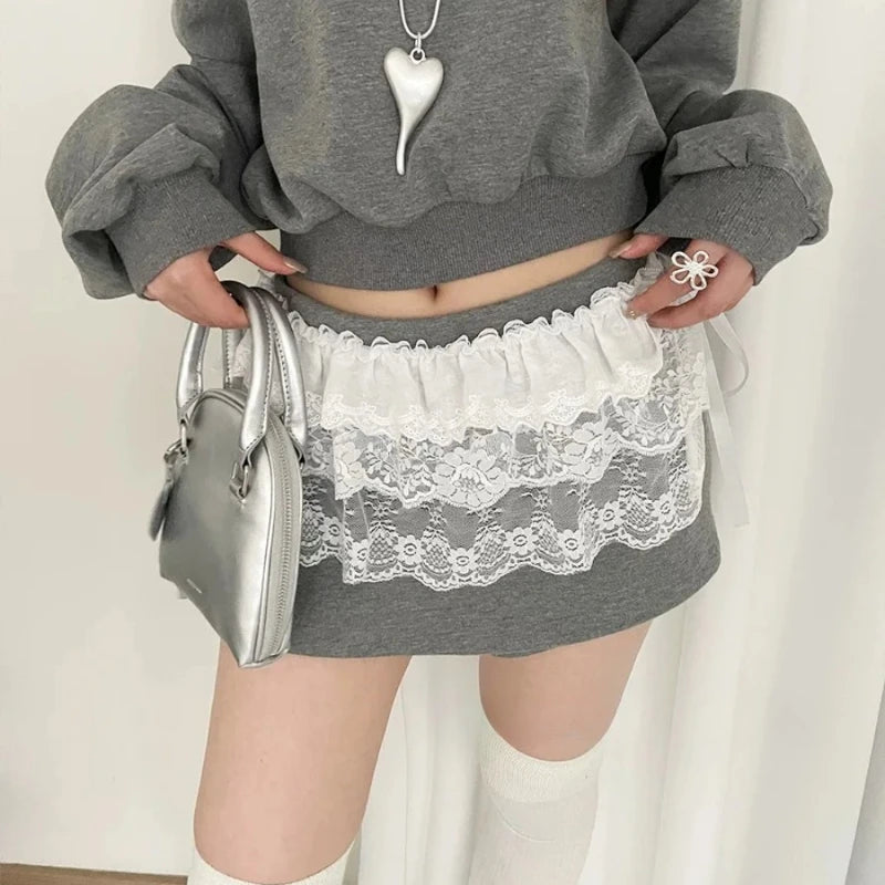 Lace Mini Layered Skirt