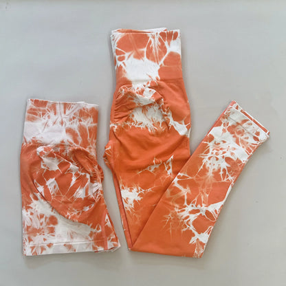 Tie Dye Leggings Shorts Gym Workout Yoga Pants