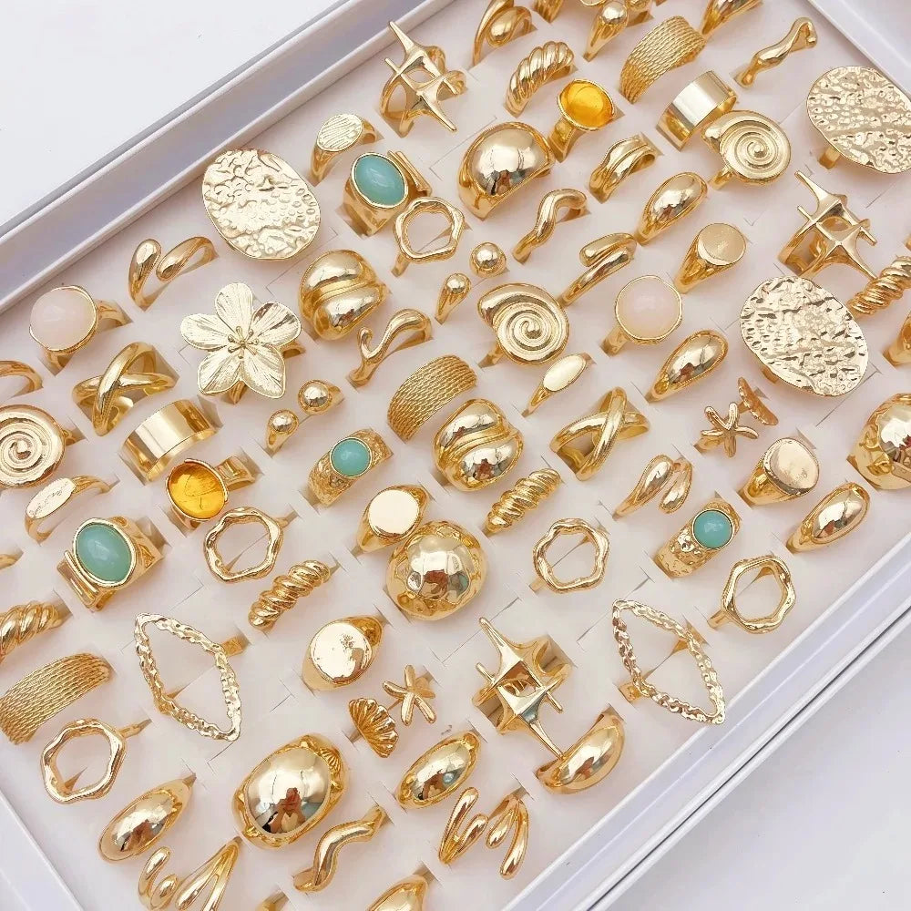 Elegant Flowers Geometric  Rings