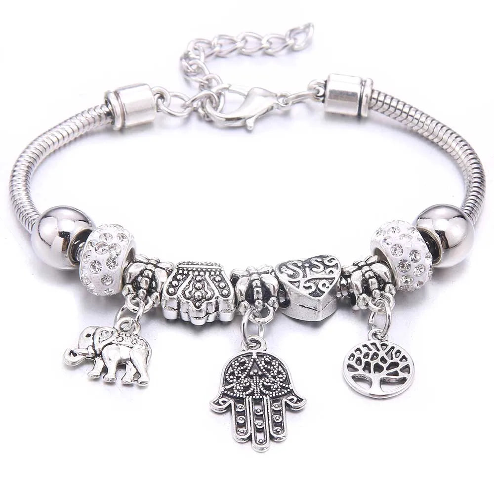 White Butterfly Charm Bracelet & Bangles