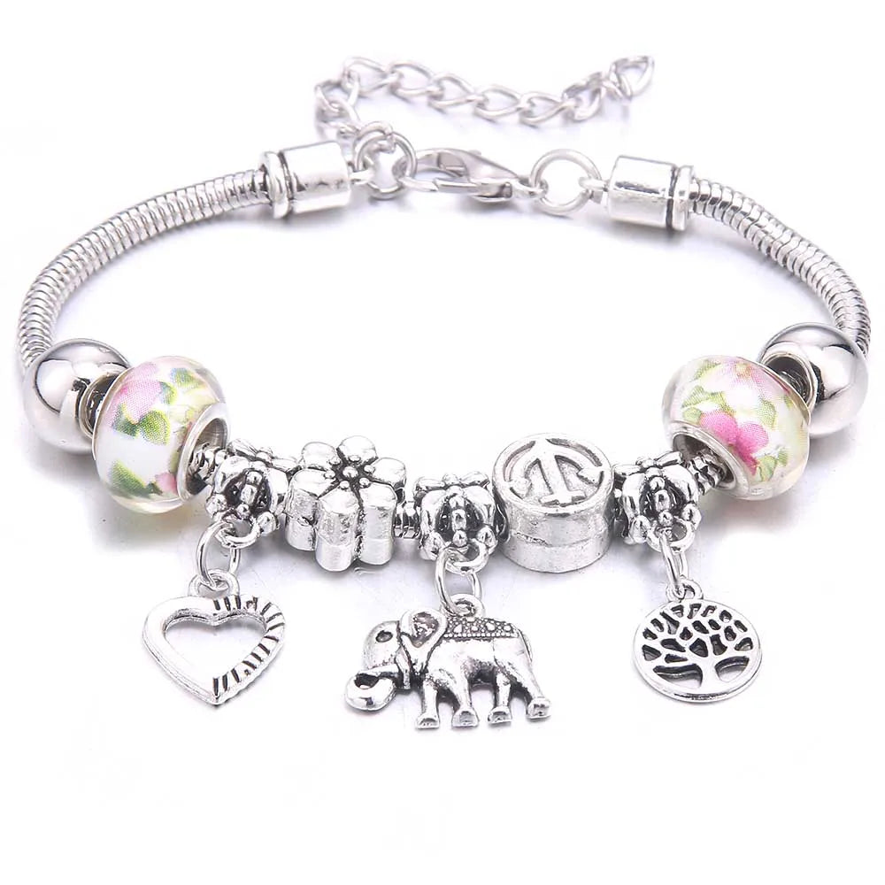 White Butterfly Charm Bracelet & Bangles