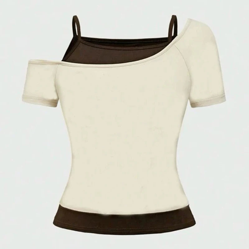 Fake Two Pieces Short Sleeved T-shirt