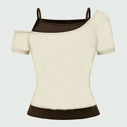Fake Two Pieces Short Sleeved T-shirt