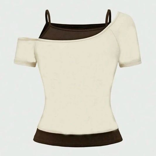 Fake Two Pieces Short Sleeved T-shirt