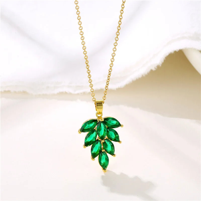 Green Zircon Crystal Pendant