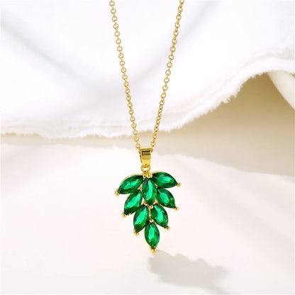 Green Zircon Crystal Pendant
