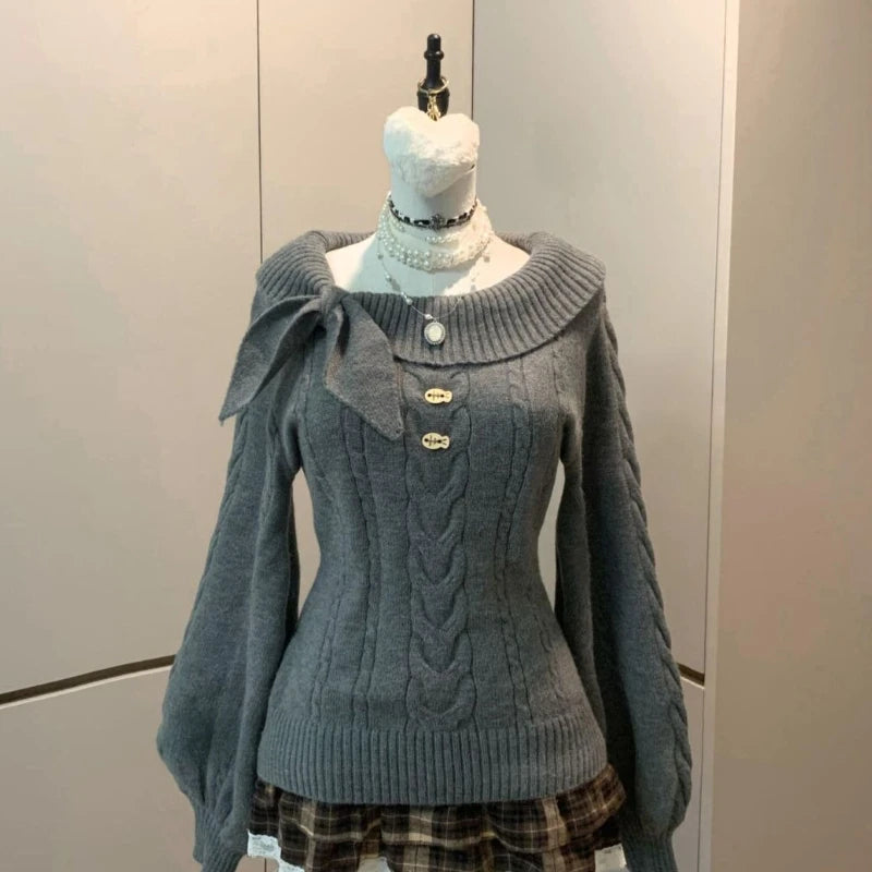 Preppy Style Sweet Knitted Sweater