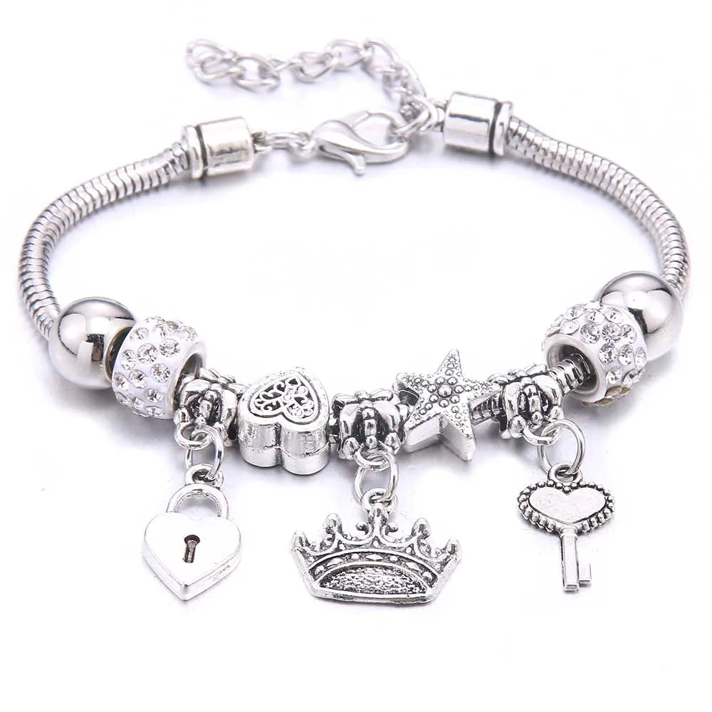 White Butterfly Charm Bracelet & Bangles