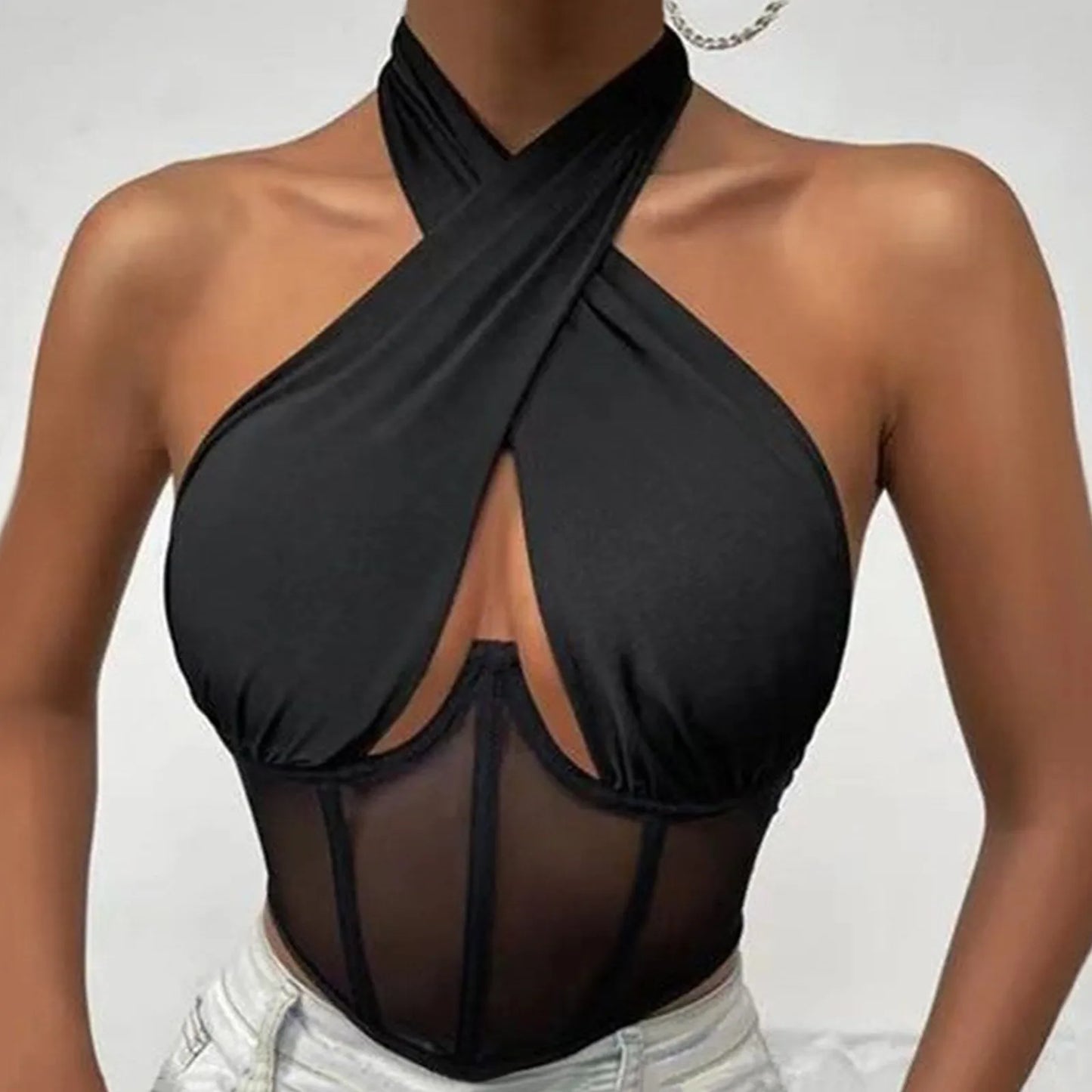 Women Sleeveless Fishbone Corset Vest