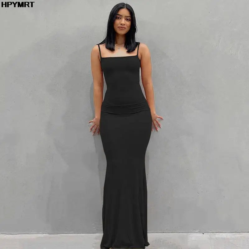 Satin Slip Sleeveless Backless Slim Maxi Dress