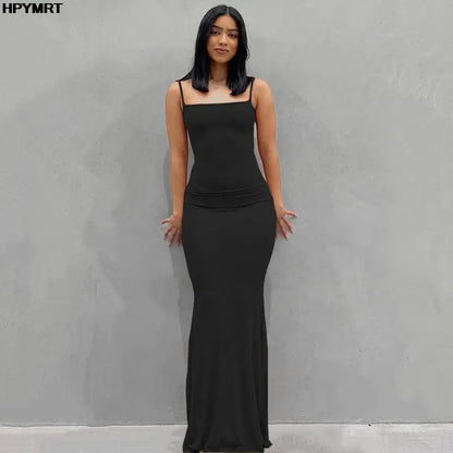 Satin Slip Sleeveless Backless Slim Maxi Dress