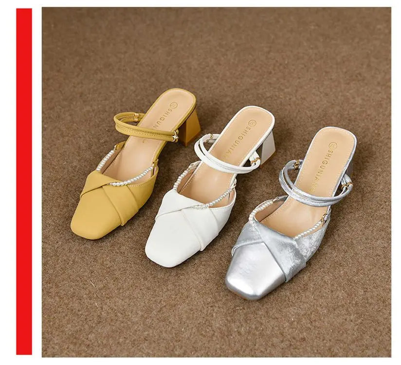 Stunning open-toe slip-on women's exquisite shoes