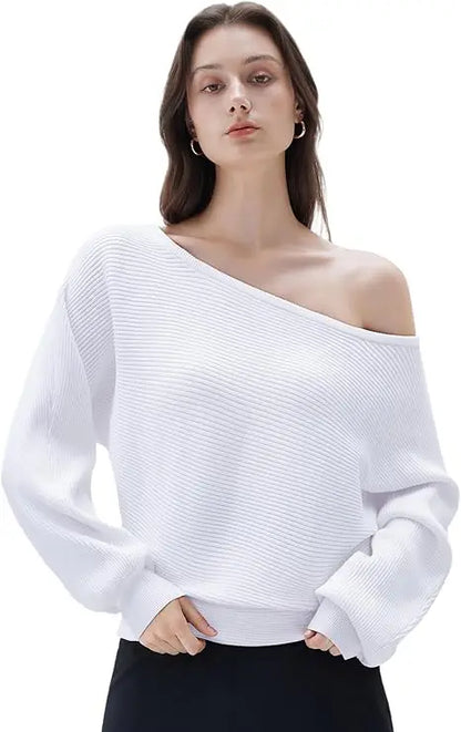 Cashmere Oversized Off Shoulder Pullover Sweaters