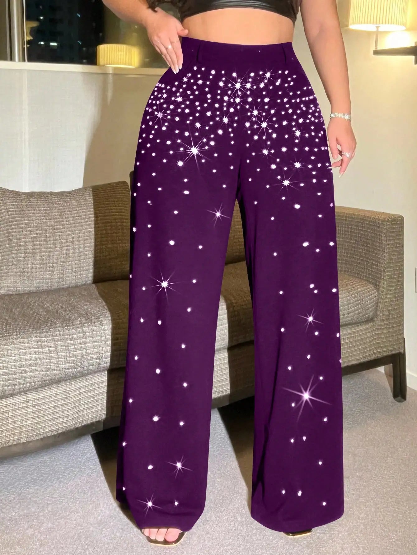 Plus Size Sparkle Gradient Knit Pants