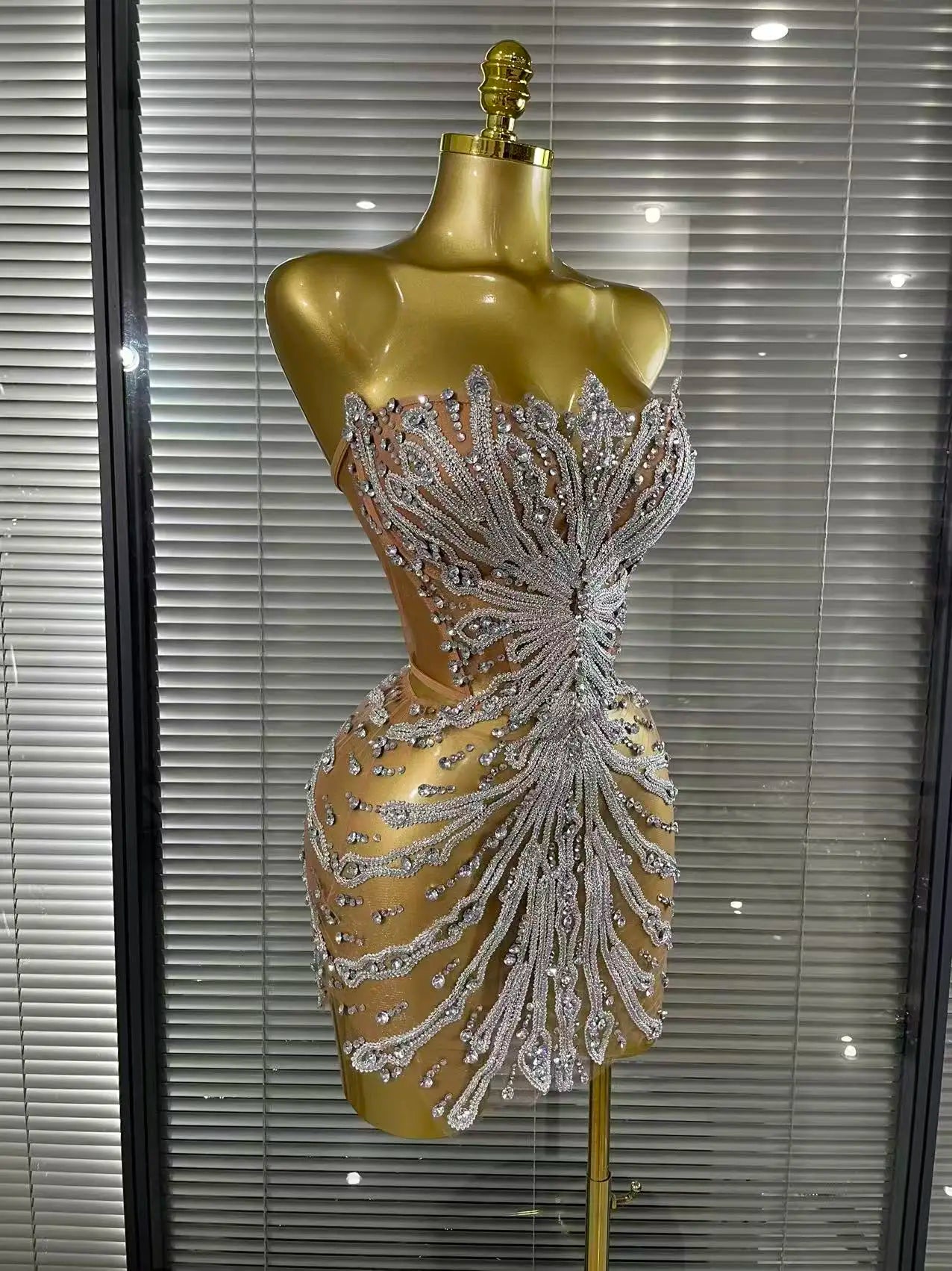 Shining Sequins Sexy Strapless  Mini Dress