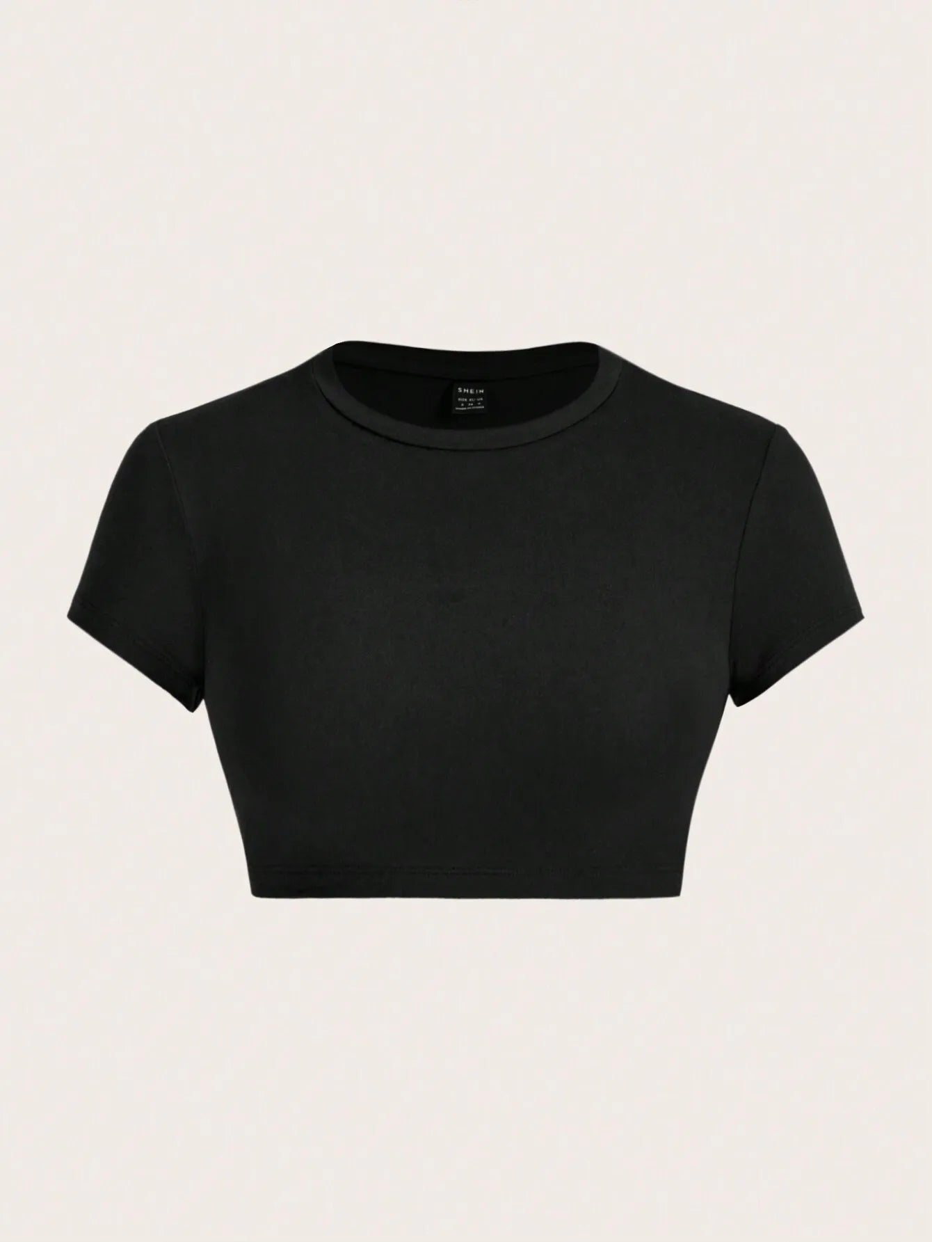 Black Crop Short Sleeve T-Shirt