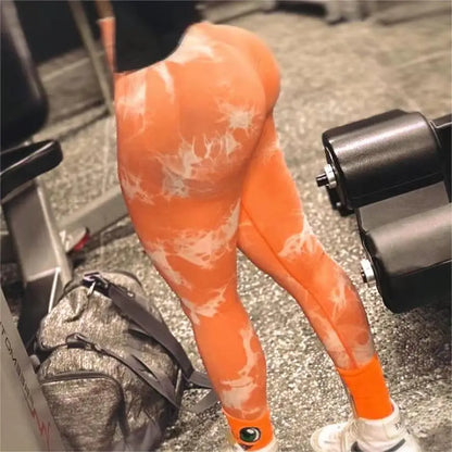 Tie Dye Leggings Shorts Gym Workout Yoga Pants