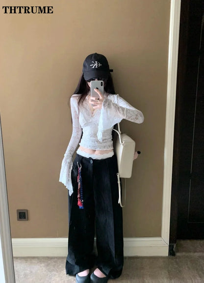 Sexy V-Neck Sheer T-Shirts