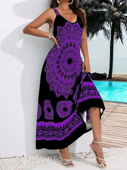 Women's Suspender Bohemian Backless Dress