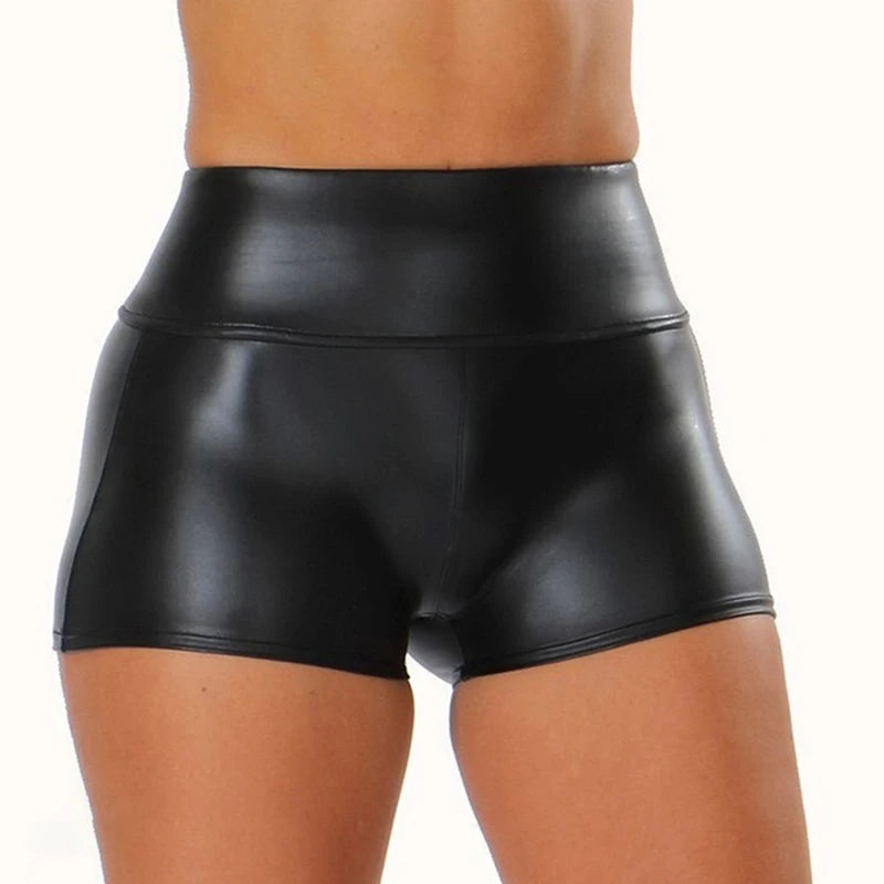 Women's Shorts Shiny Elastic High Waist
